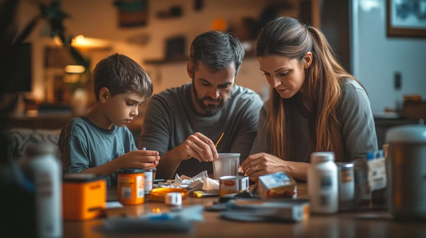 Texas_family_gathered_in_their_living_room_preparing