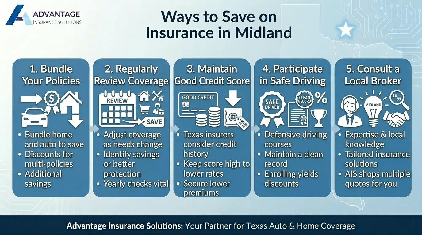 Ways to Save on Insurance Premiums in Midland